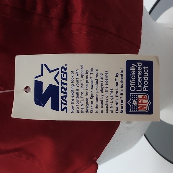 Starter|NWT Vintage NFL San Francisco 49ers Red Sports Cap Snap Back Green Brim - Picture 7 of 12